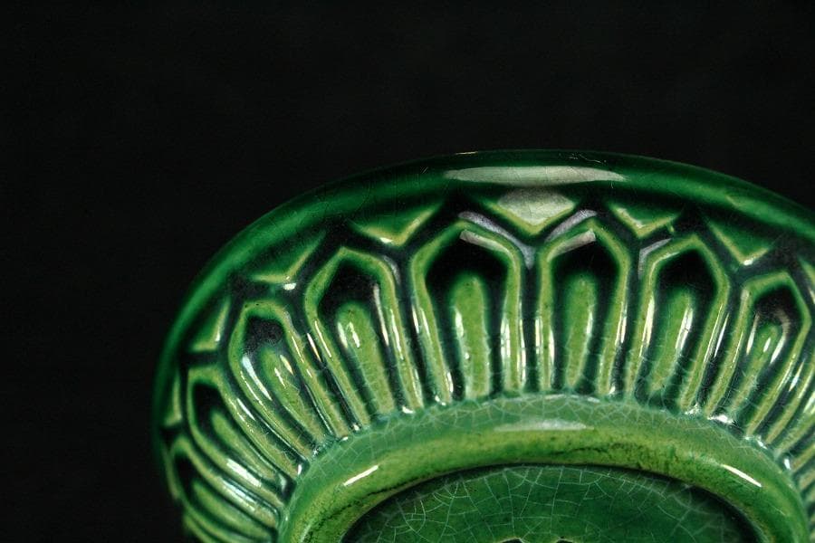 久世久宝作 交趾龍香合 共箱(K-BB523)