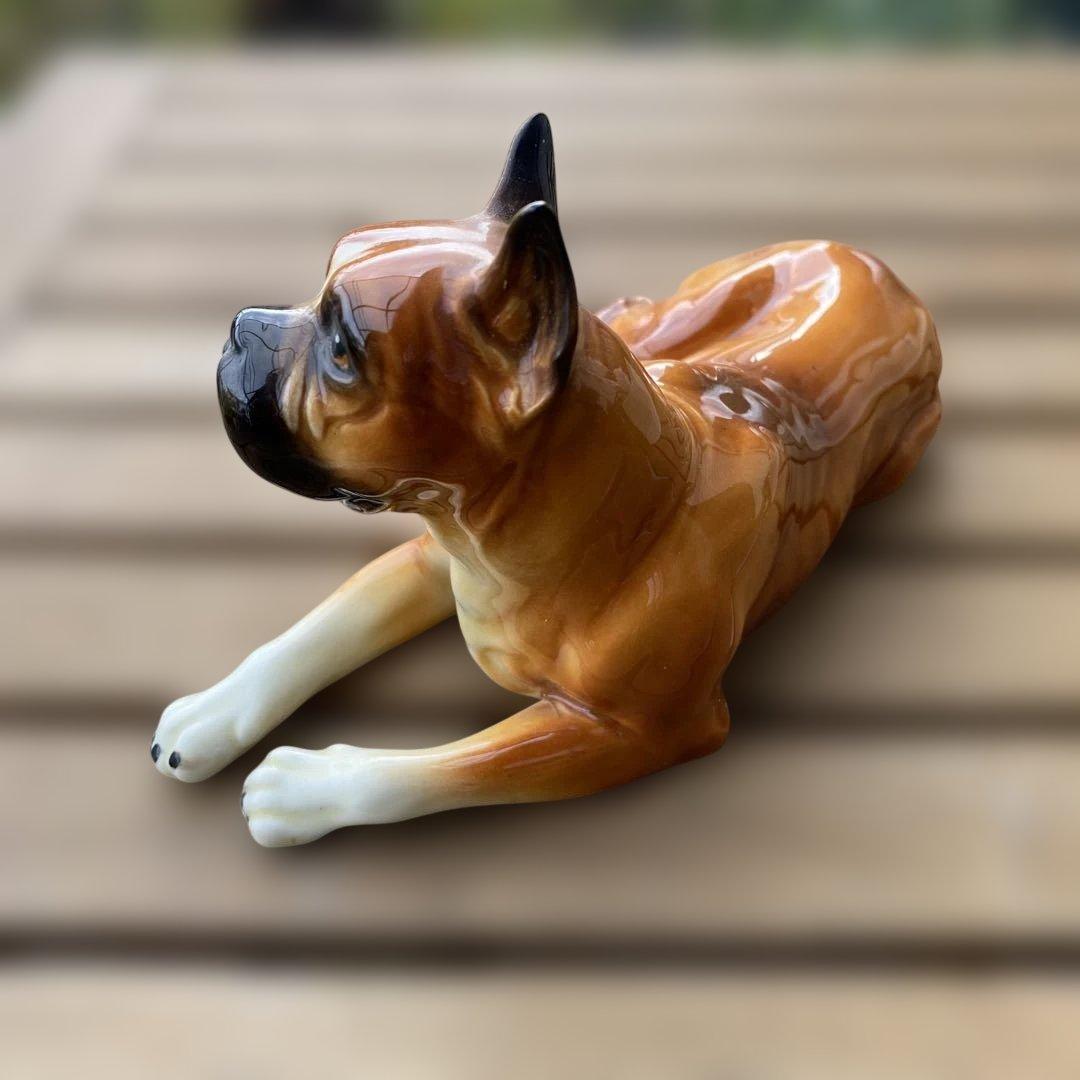 陶器製犬像 ボクサー　米国輸出用日本製 NAPCOWARE ベイビーアニマル