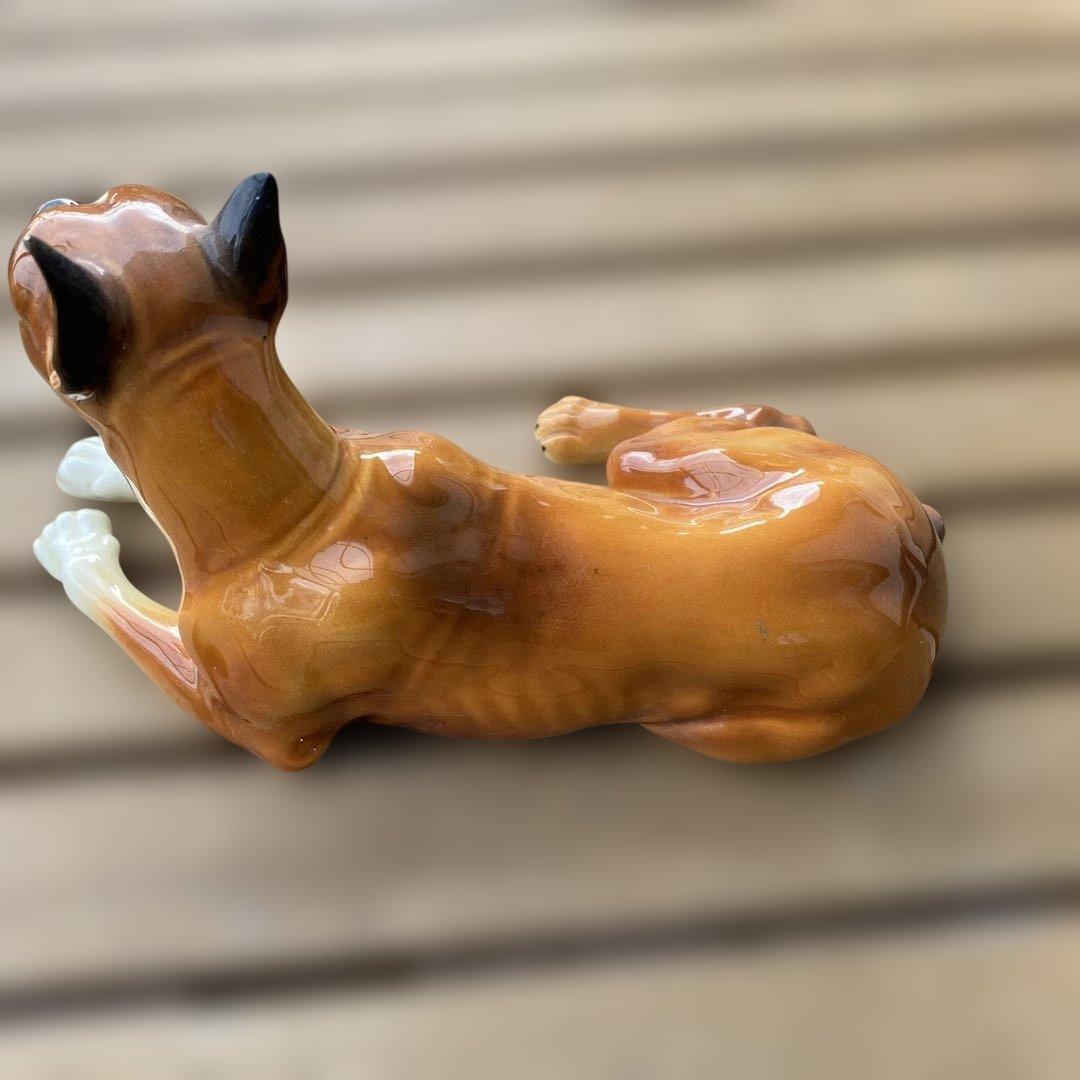 陶器製犬像 ボクサー　米国輸出用日本製 NAPCOWARE ベイビーアニマル