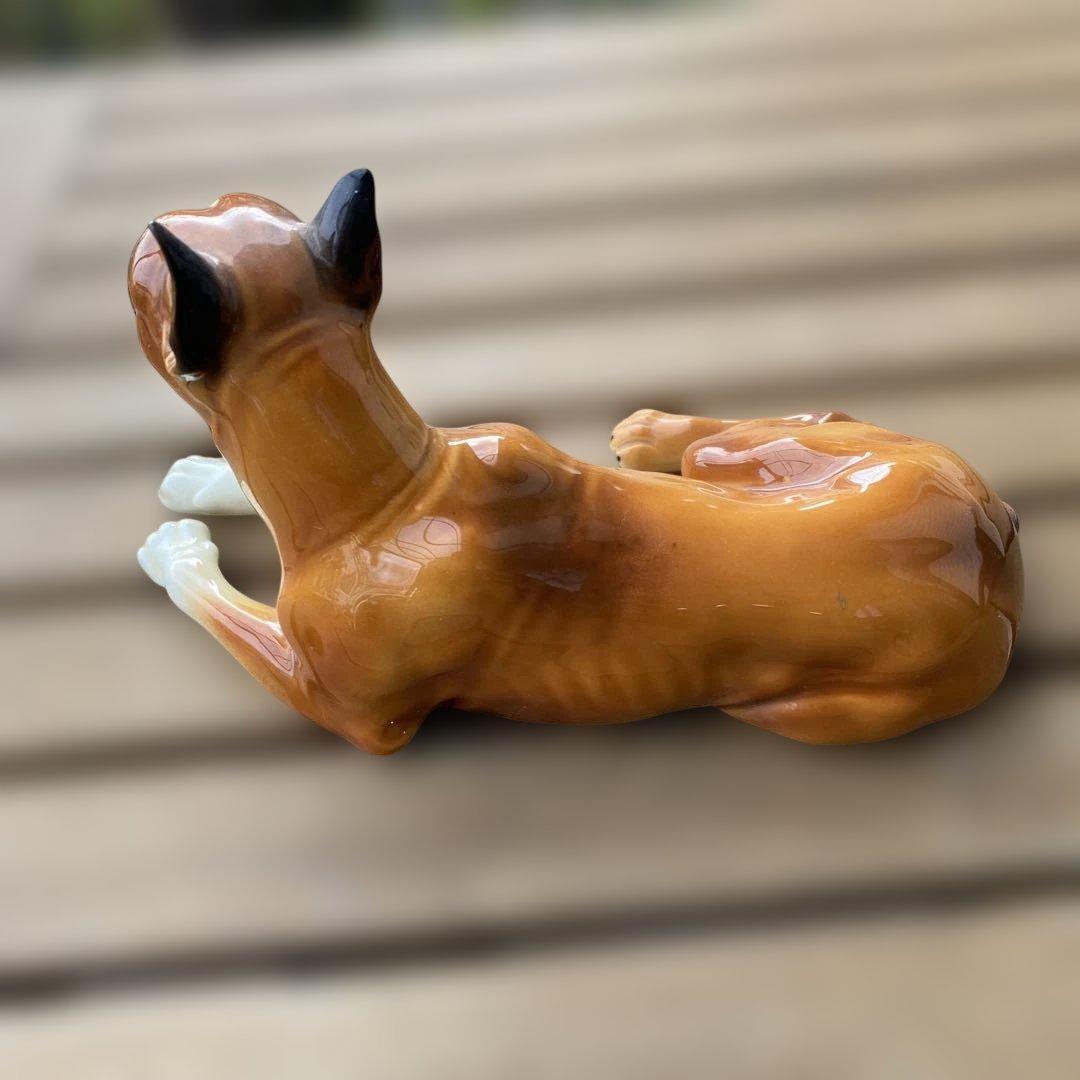 陶器製犬像 ボクサー　米国輸出用日本製 NAPCOWARE ベイビーアニマル