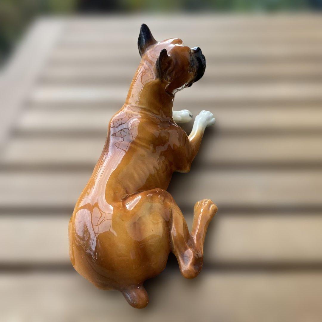 陶器製犬像 ボクサー　米国輸出用日本製 NAPCOWARE ベイビーアニマル