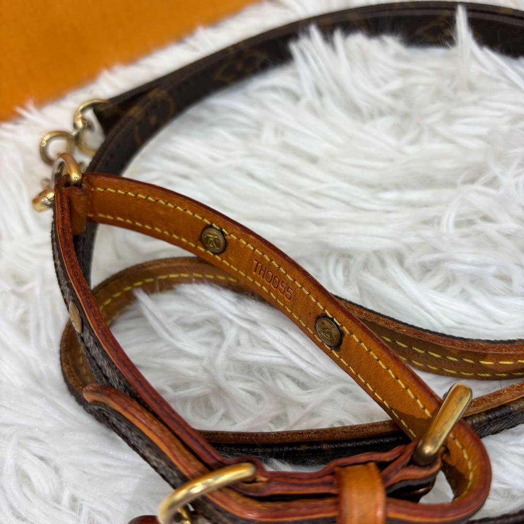 【美品✨】Louis Vuitton モノグラム レザー　小型犬用首輪　リード