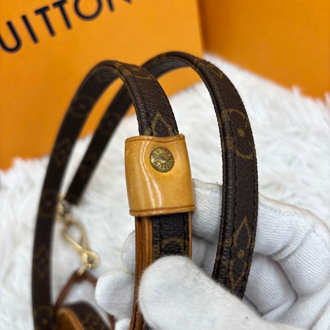 【美品✨】Louis Vuitton モノグラム レザー　小型犬用首輪　リード
