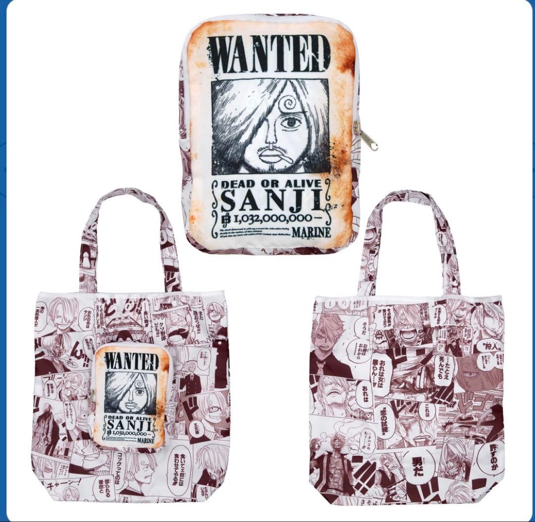 ワンピース サンジ ポケッタブル手配書エコバッグ　トートバッグ