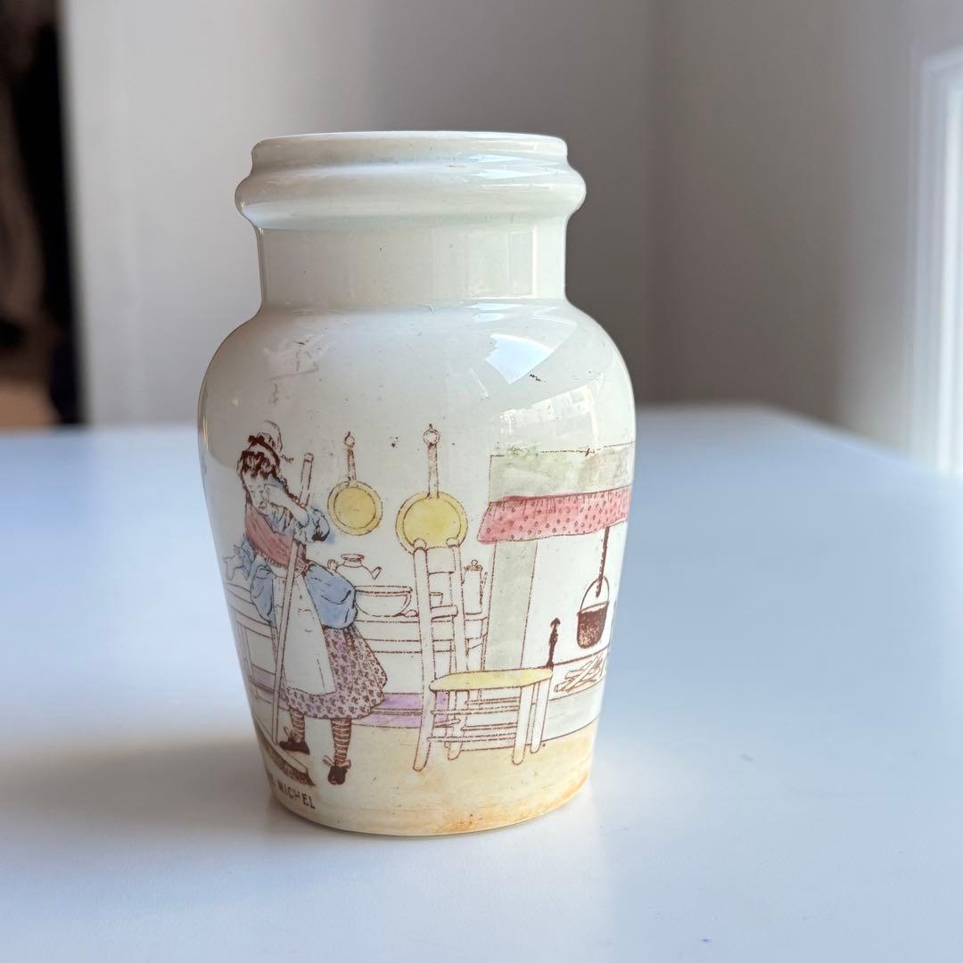 【希少】フランスアンティーク リュネヴィル マスタードポット ミッシェルおばさん