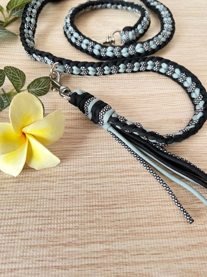 パラコードリード　カフェリード　ダブルハート　ブラックダイヤ　No.122