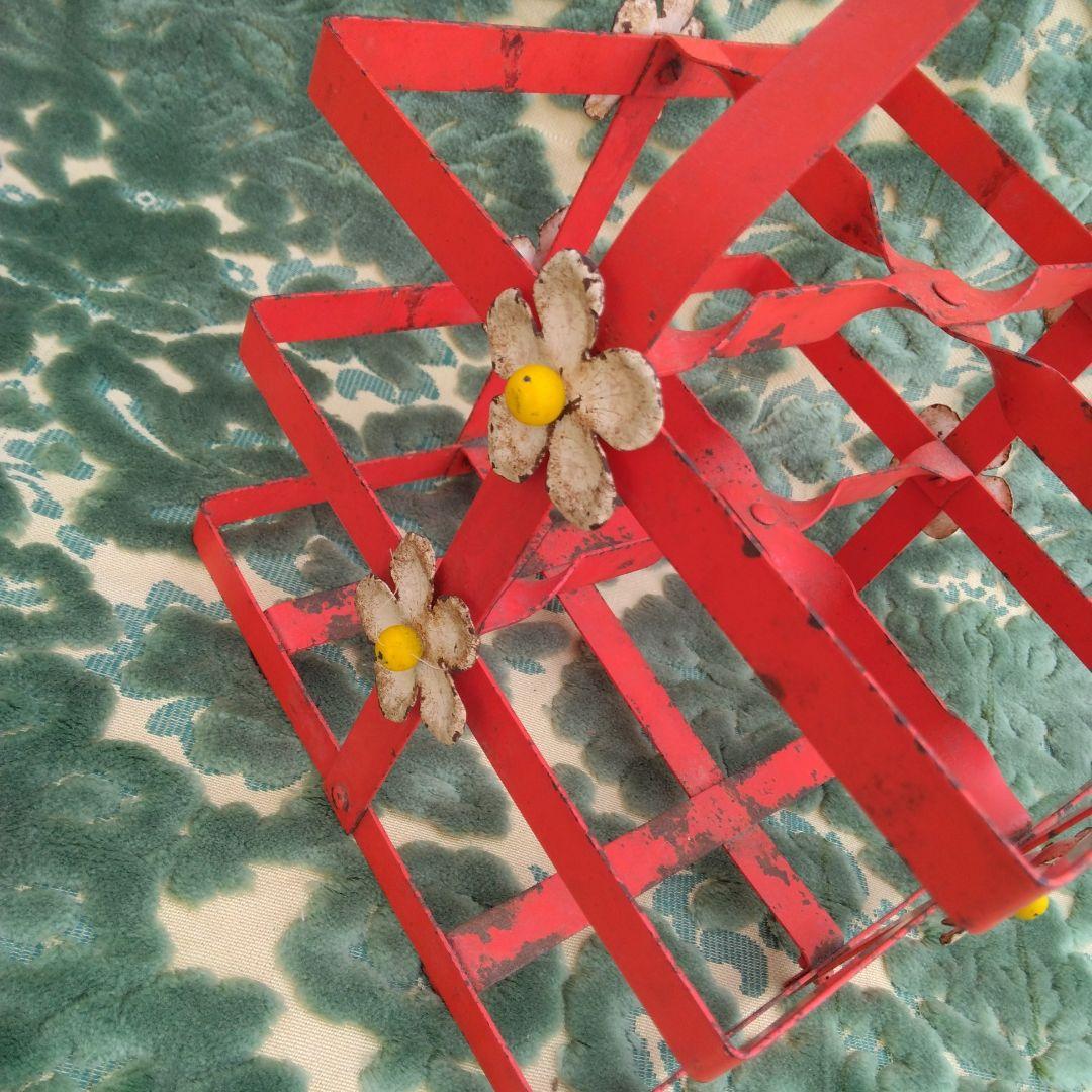 フランス　1920年代　アンティーク　アイアンボトルキャリー