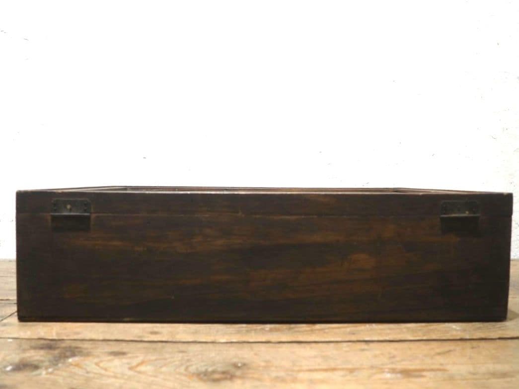 1315 アンティーク　蓋付の木製ガラスケース　木箱　掛け時計　レトロ　古家具