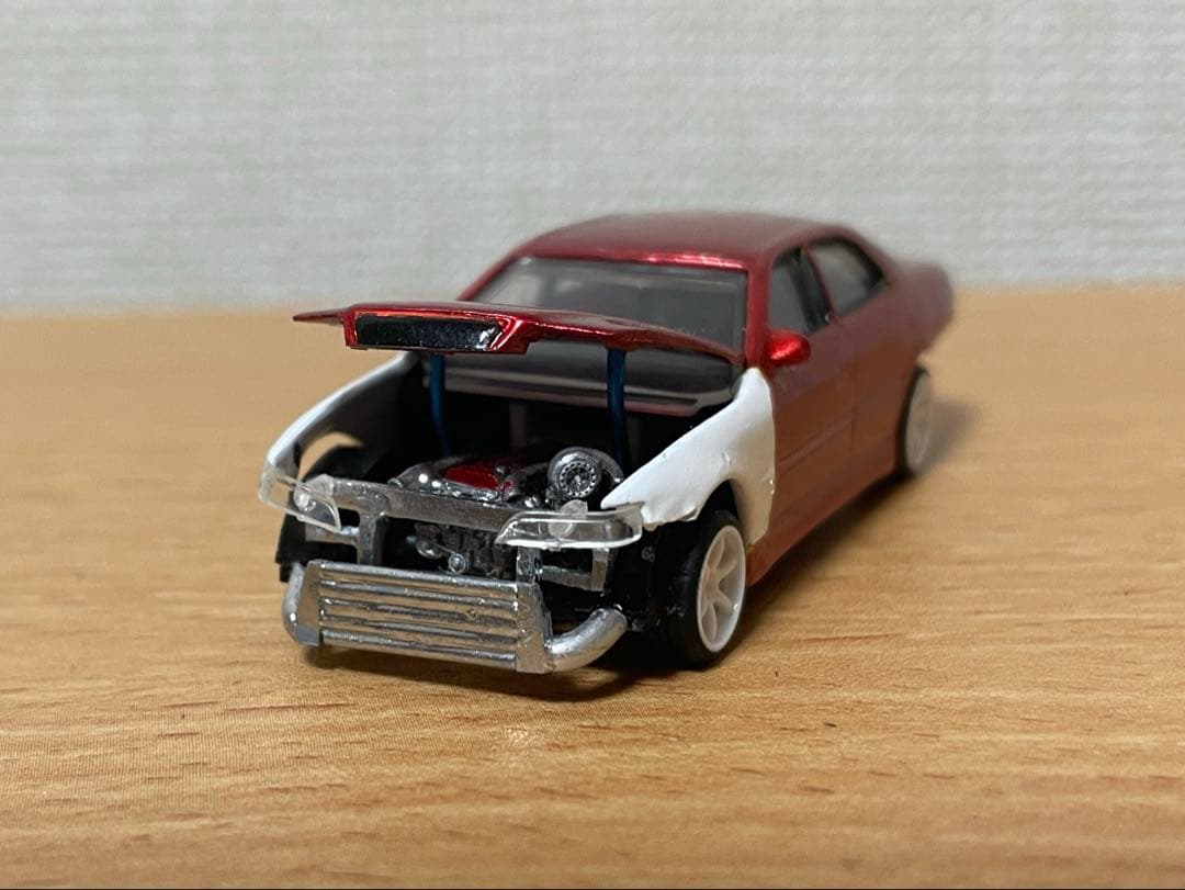 1/64 改 チェイサー ドリ車 ミサイル ミニカー トヨタ 1JZ アオシマ