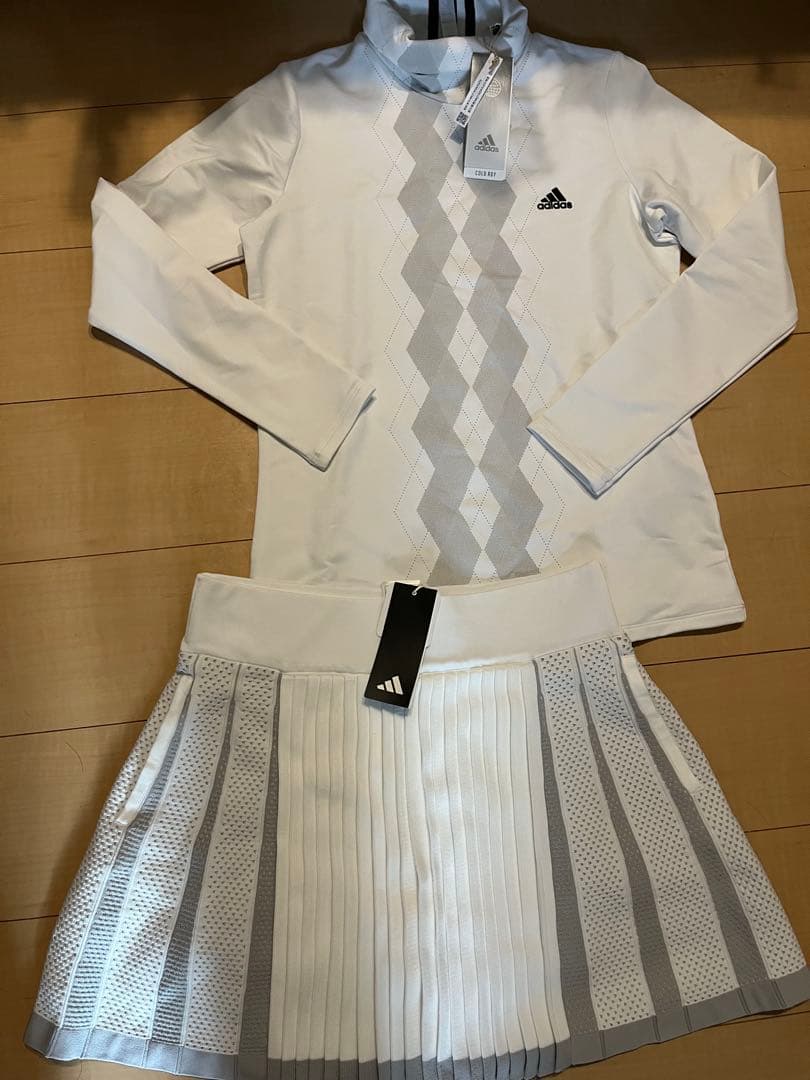 新品　アディダス　ゴルフ　モックネック　フレアースカート　セットアップ　XL L