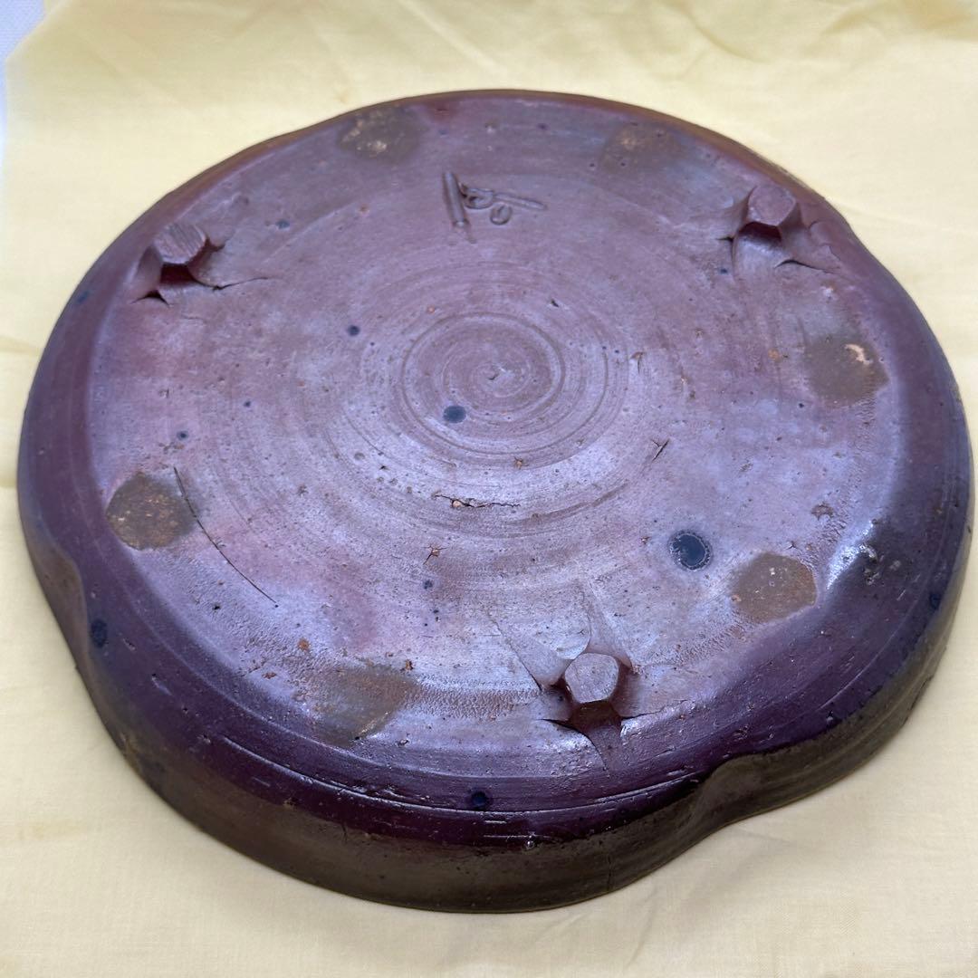 松井與之 備前 牡丹餅 緋襷 菓子器 鉢 共箱