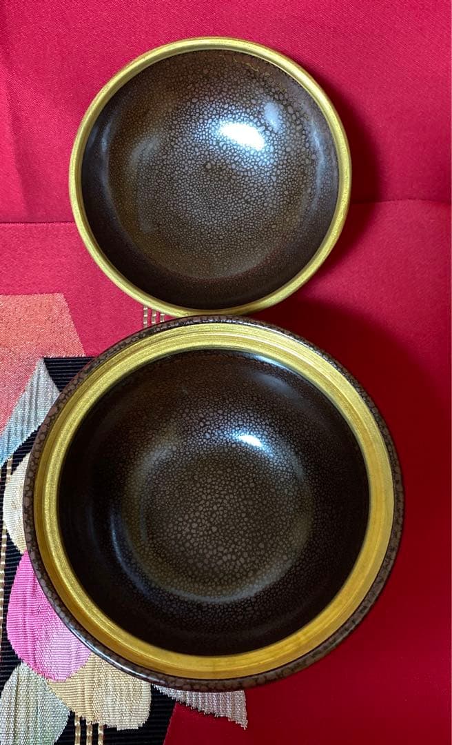 工芸品　安田全広　鹿深窯　天目名家　油滴天目　蓋付茶碗　蓋付小鉢　箱付