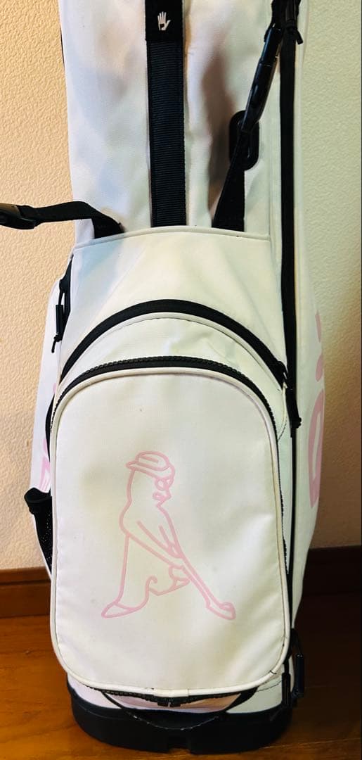 PING キャディバッグ ホワイト/ブラック　プリントロゴピンク