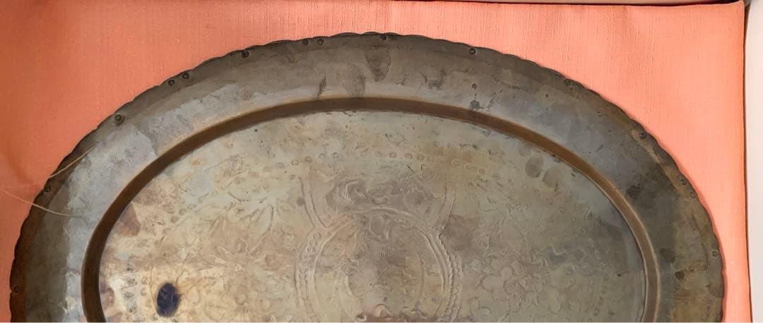 希少　ペルシャ風　鉄造彫金皿　伝統工芸　アンティーク