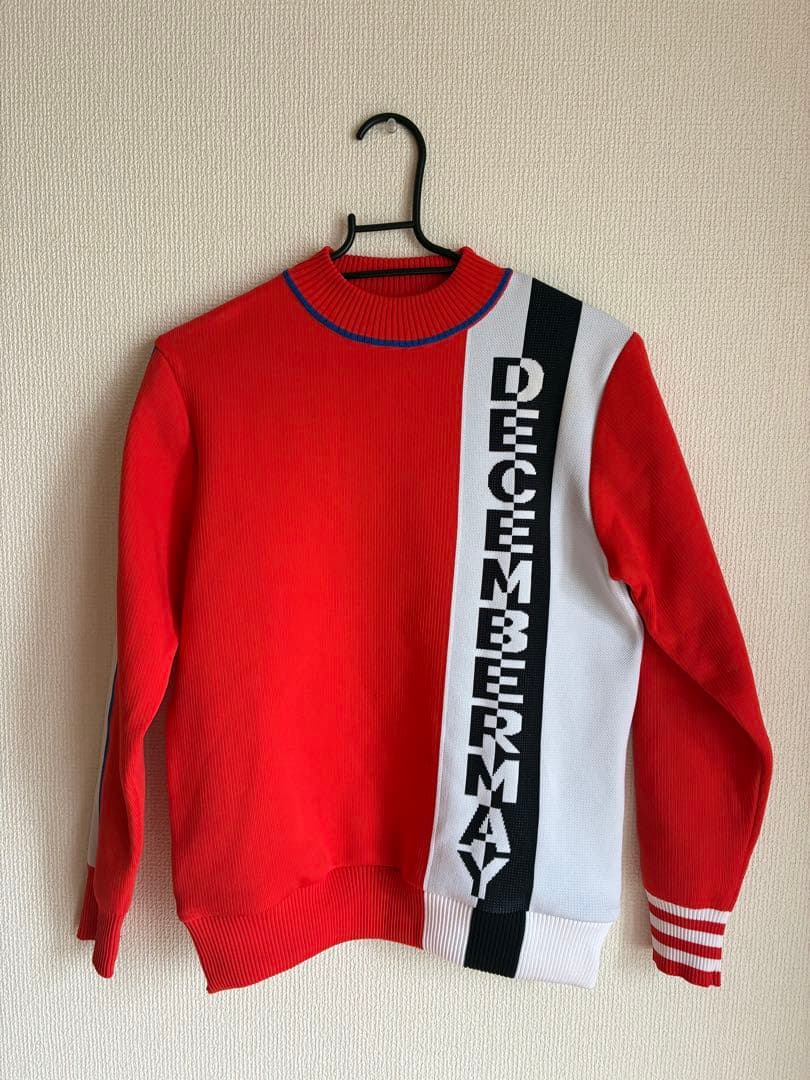 DECEMBER MAY セーター レッド/ホワイト