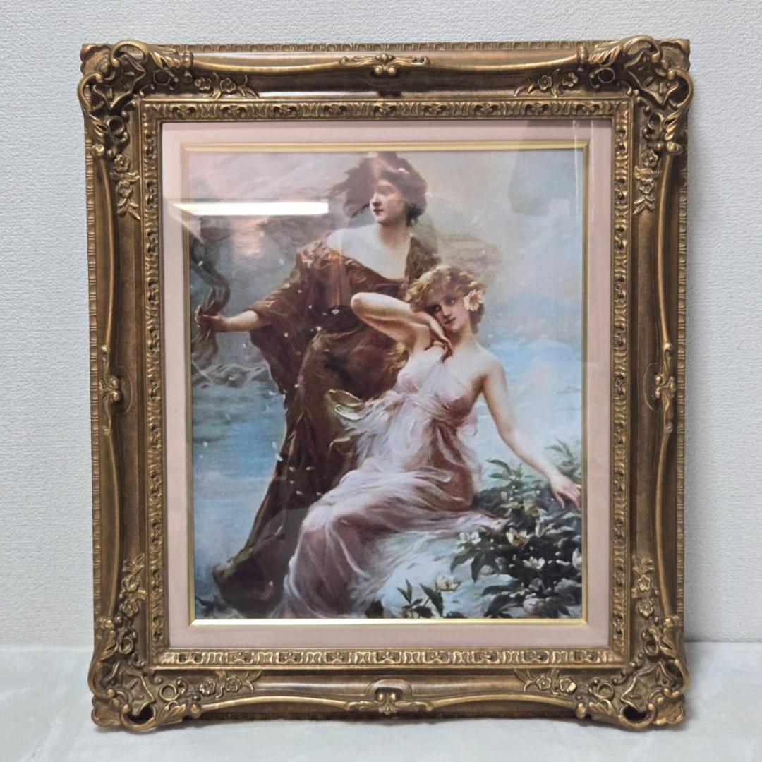 アンティーク風 額付きアート 絵画 インテリア 絵 額縁付き