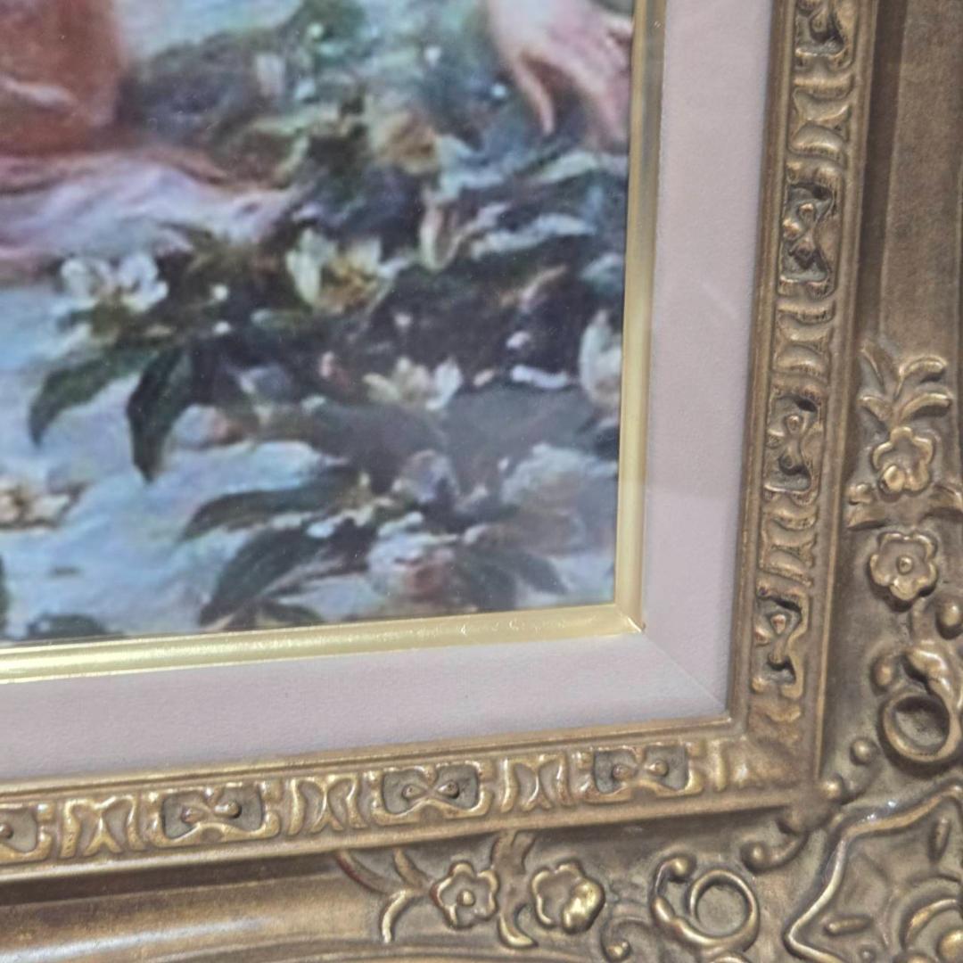 アンティーク風 額付きアート 絵画 インテリア 絵 額縁付き