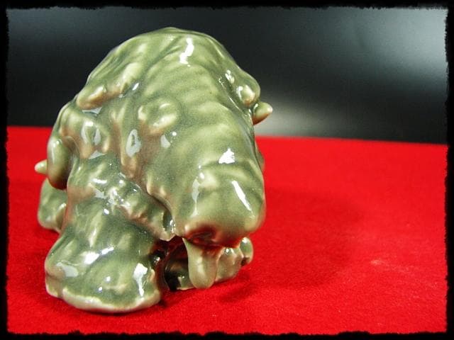 むしむし！清水公照 青磁 泥仏 一点もの 干支 羊 未 直筆題字 b584