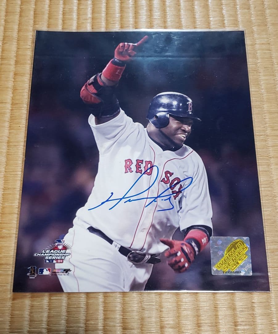 David Ortiz 直筆サインフォト 写真 MLB レッドソックス