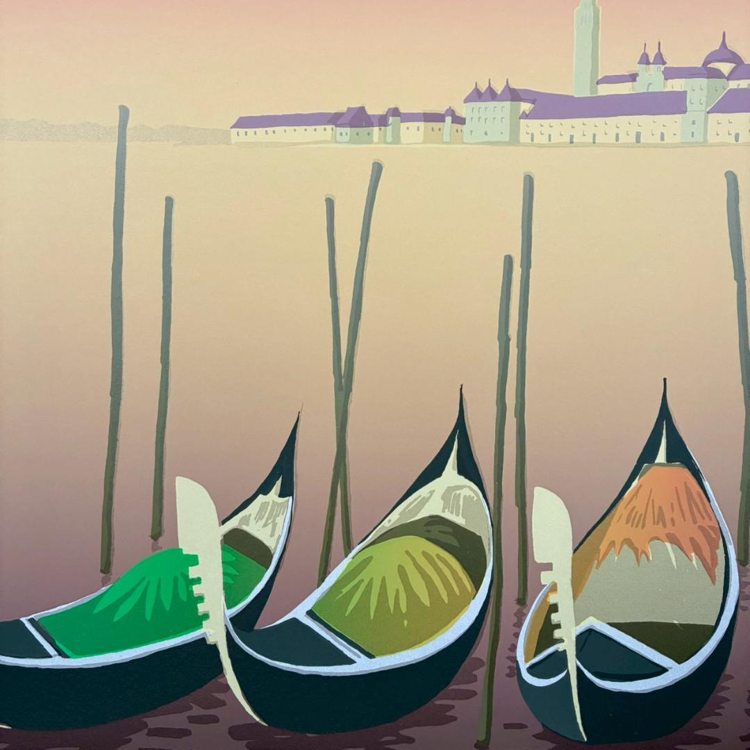 北吉晃「Voyage～」シルクスクリーン 直筆サイン入り お洒落な額装 フランス