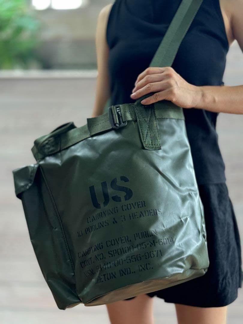 米軍 実物 耐水ラバートートバッグ