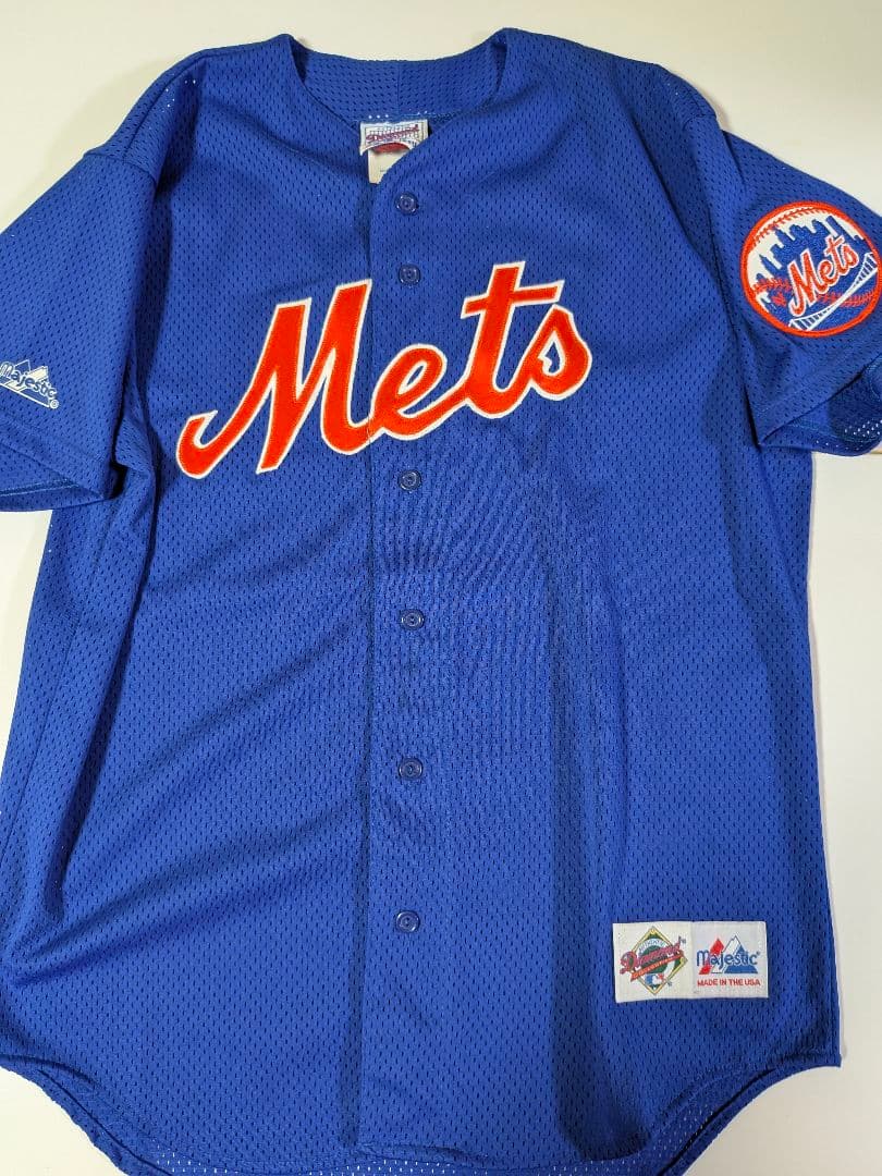 90s USA製 マジェスティック　メッツ 吉井理人 ユニフォーム　Ｍ ブルー