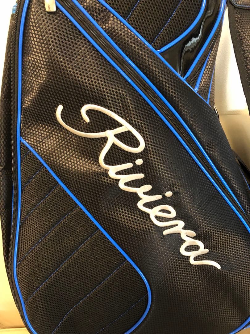 【送料込み】美品　リビエラ　キャディバッグ　青　黒　ゴルフバッグ