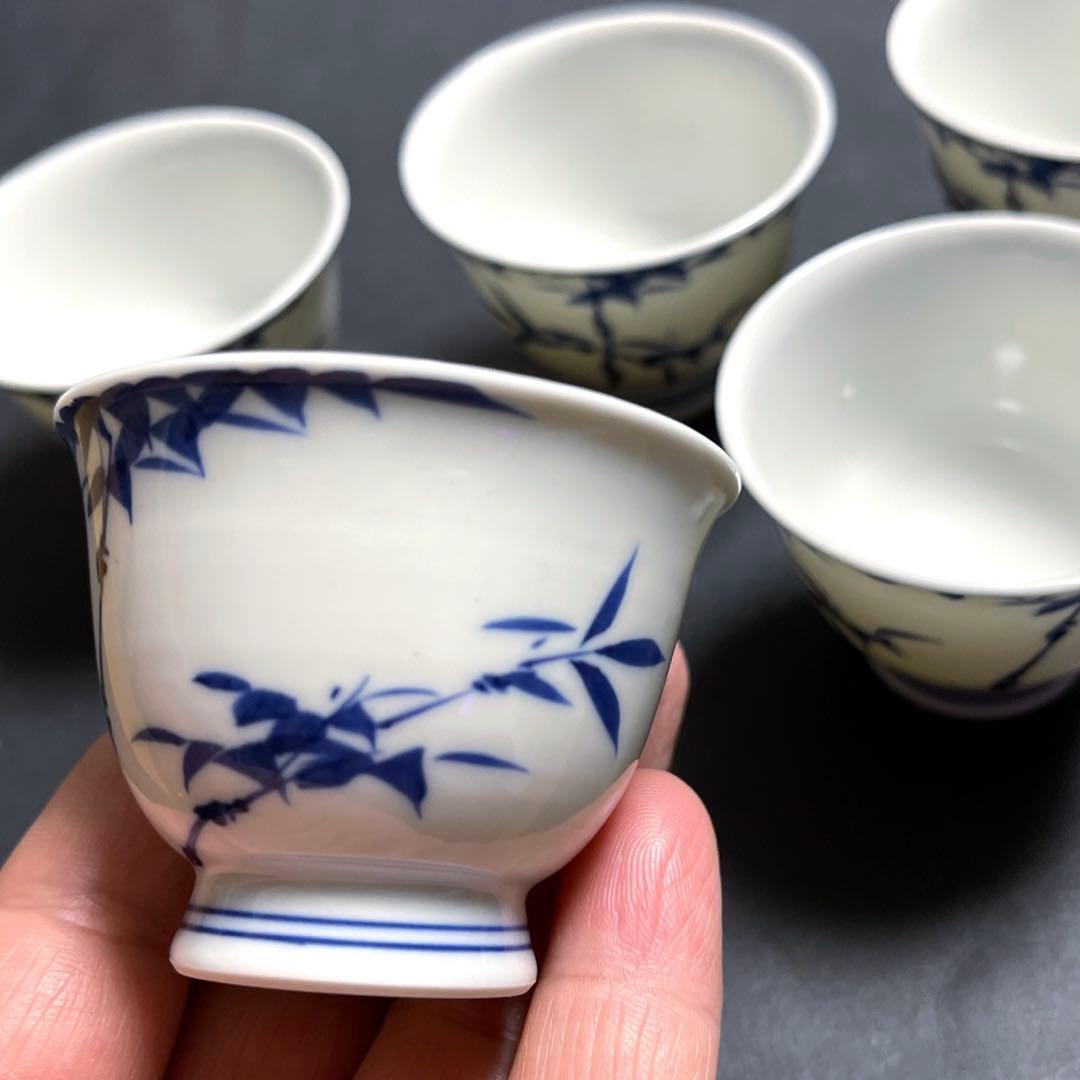 【希少品】京焼　清水焼　平安清昌　湯飲５客　玉露茶器