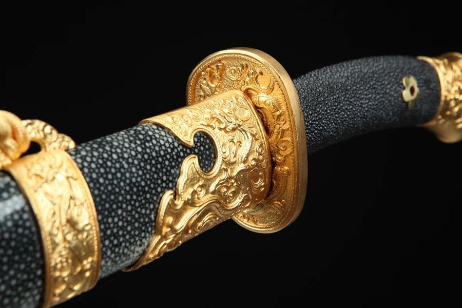 きんめっき竜紋刀 模造刀 居合刀 武士道 武具 漢剣 唐刀 龍泉剣 手鍛造打