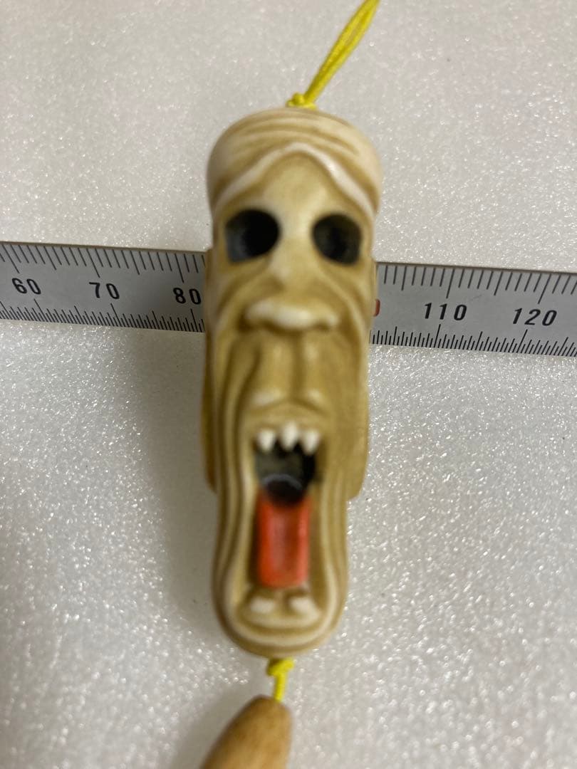 天然素材　びっくり爺　彫刻　根付　提げ物