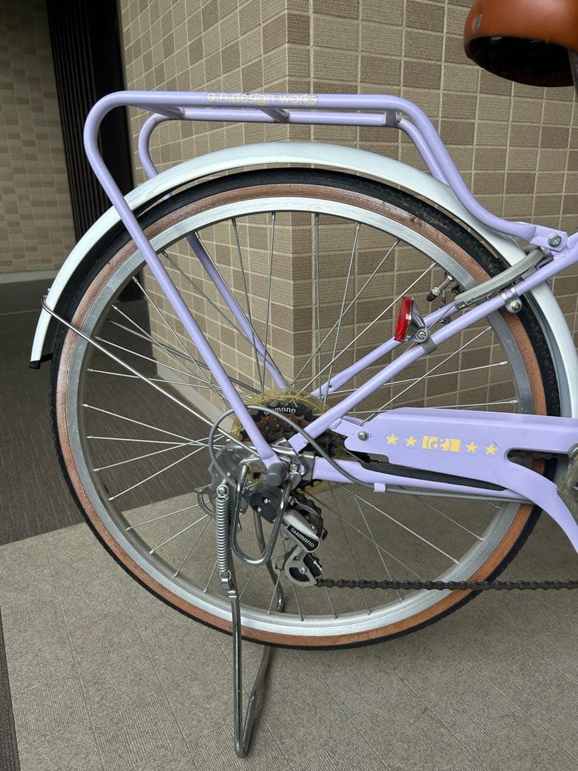 美品　子供用自転車 ラベンダー 24インチ カゴ付き