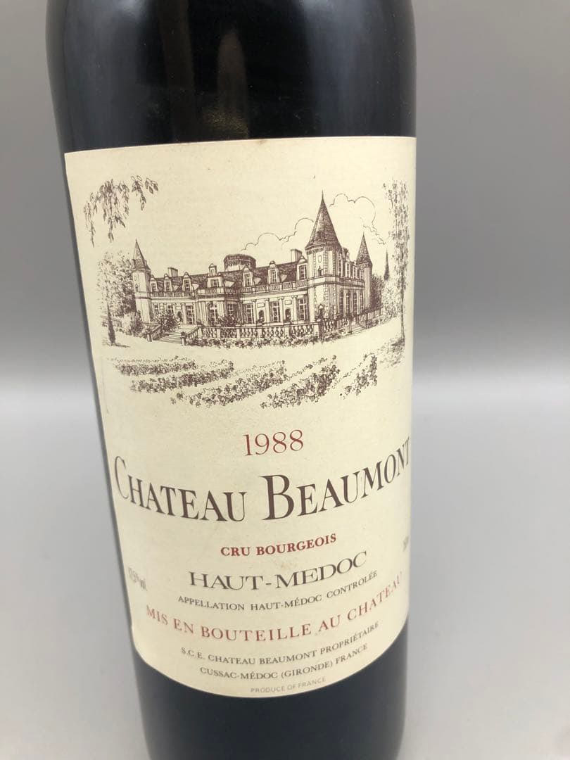 シャトーボーモン1988フランスボルドー赤ワインクリュブルジョワ級ビンテージ古酒