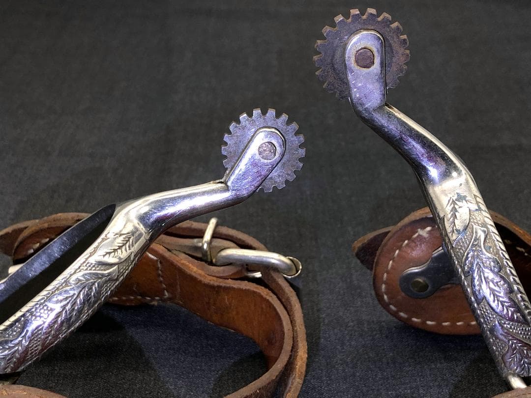 【 USAカウボーイ スパー 】　拍車実物　20世紀　ベルト付き