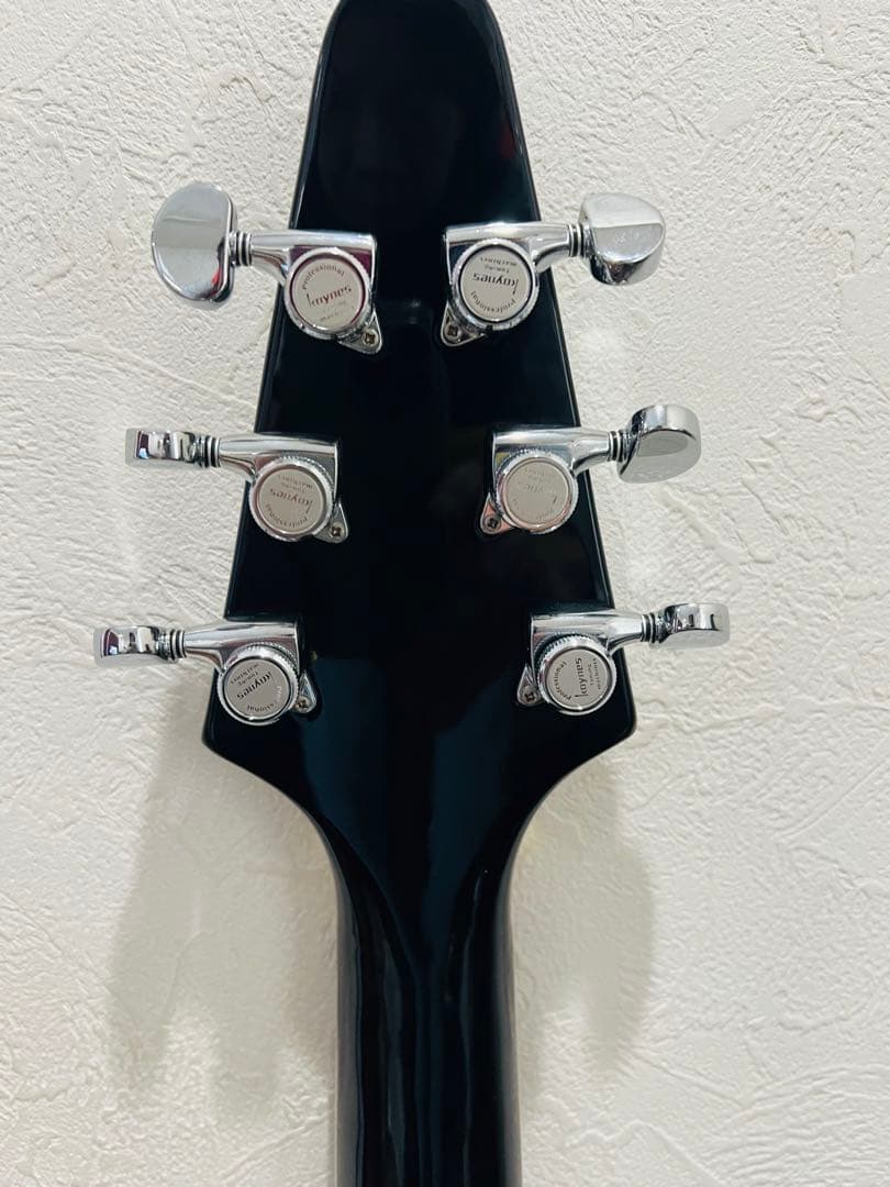 フライングV セットネック キルスイッチ ロックペグ ストラップ付き