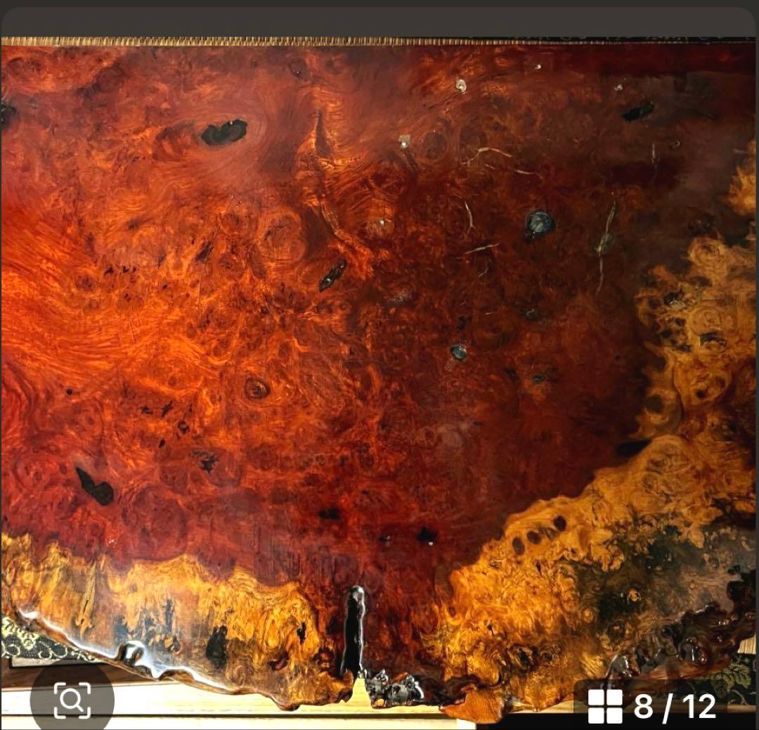 天然時代木 花梨 玉杢 瘤 花台 香台 盆栽台 敷板 約54㎝