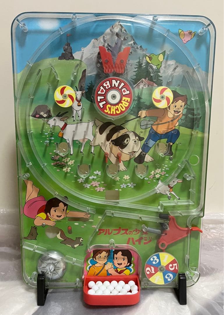 エポック社のジュニアパチンコ　アルプスの少女　ハイジ　当時物　レトロ　レア　希少