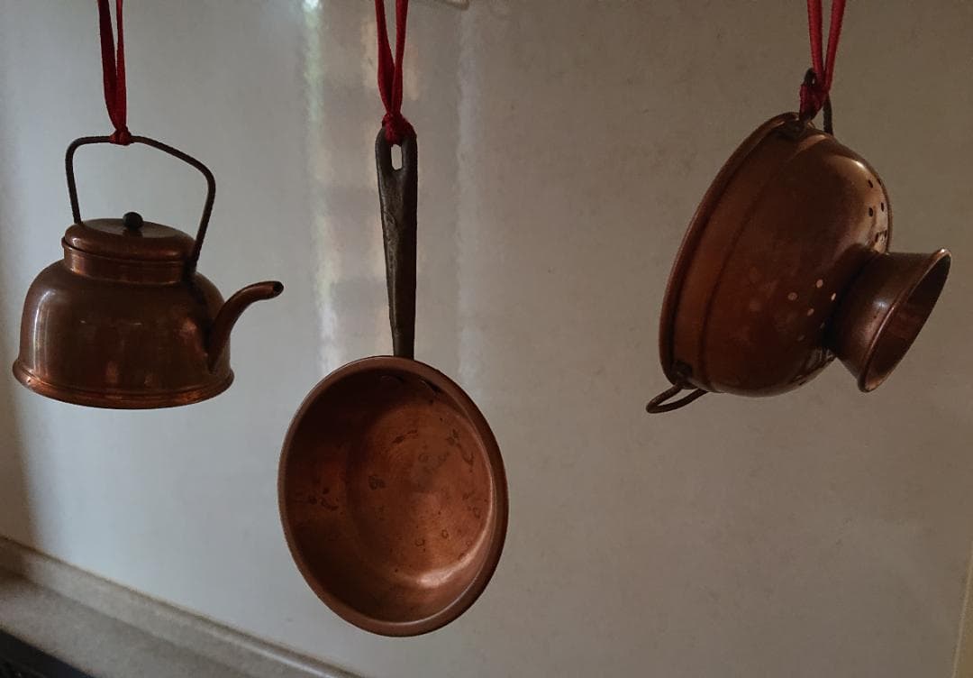 ミニチュア コランダー フライパン ケトル 銅