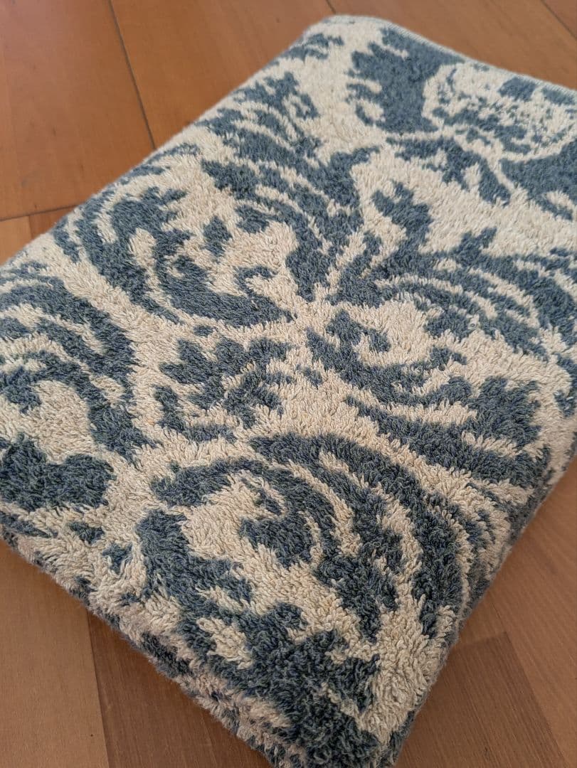 希少 Ralph Lauren 花柄ジャガードバスタオル ナチュラル＆ネイビー