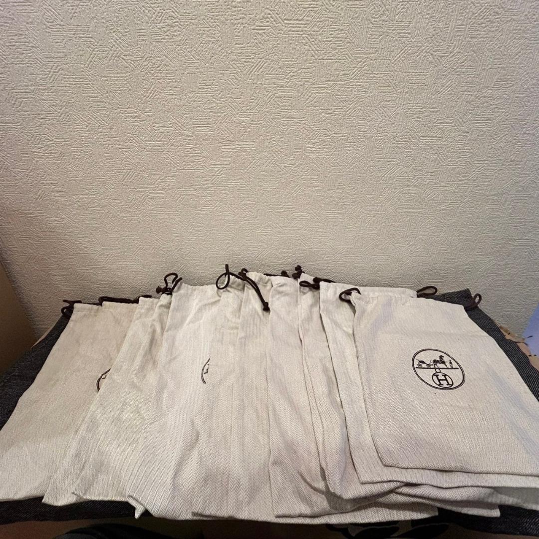 HERMES エルメス 純正 ショップ保存袋 まとめ売り 巾着 ベージュ 11枚