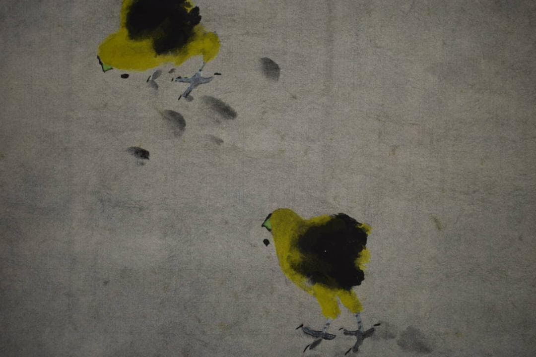 複製/斎白石/斉白石/親情図/鶏親子図/工芸/布袋屋掛軸HH-791