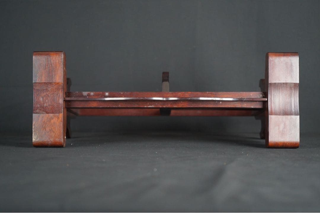 時代武具 木製 無垢材 鍔透かし 四振掛用 刀掛け 武具 刀装具