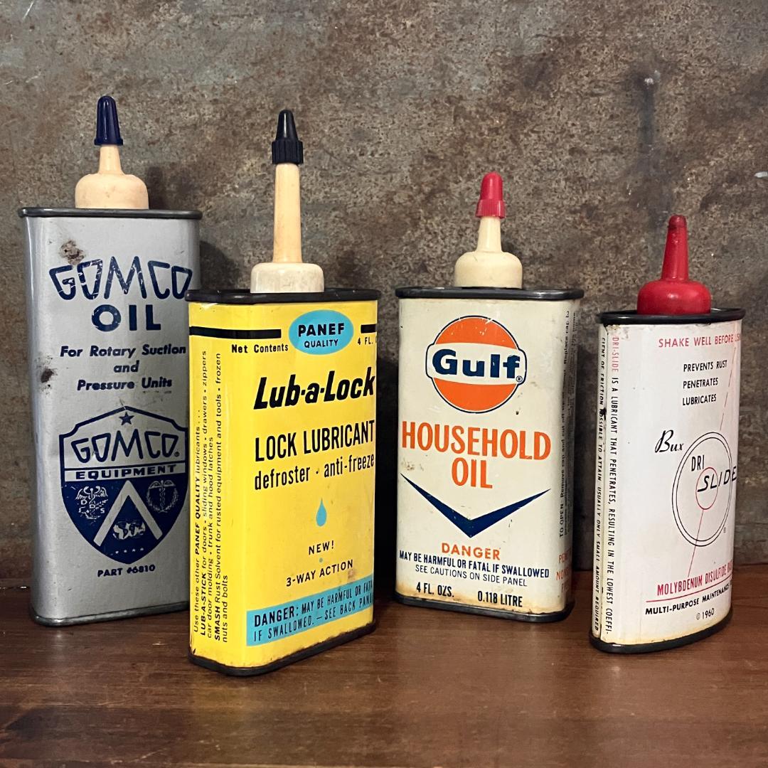 オイル缶4本★1950s-60s／USA／vintage／アメリカ