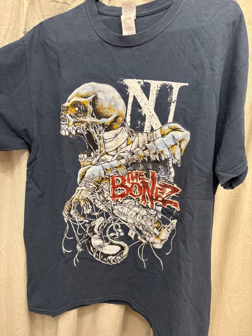 The BONEZ骸骨デザイン Tシャツ ダークブルー
