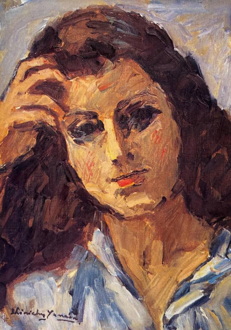 山田新一、【カロライナ】、希少な画集より、新品額装付、マット額装付き