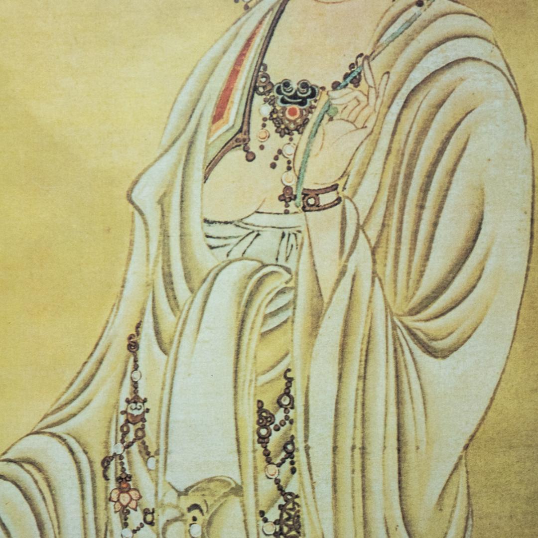 掛軸-1455　山崎弁栄　観音図　印刷工芸作品