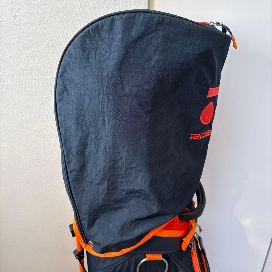 キャディバッグ 黒・オレンジ ロゴ入り