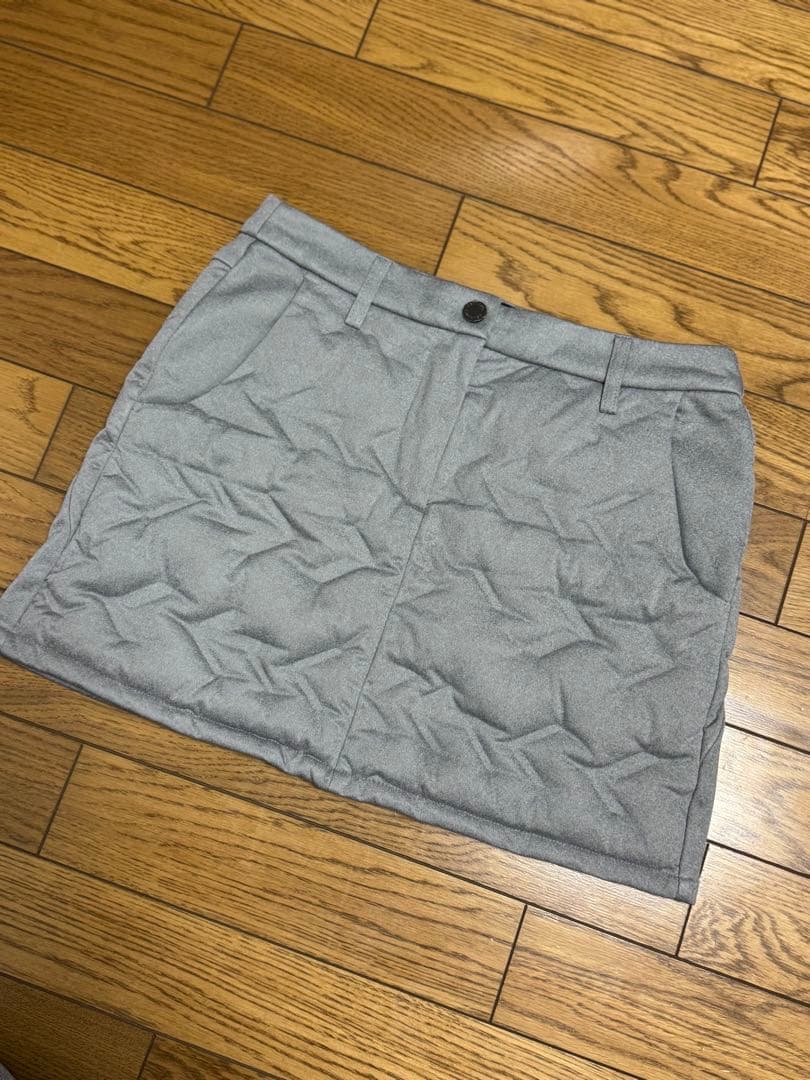 グレー キルティング ゴルフスカート