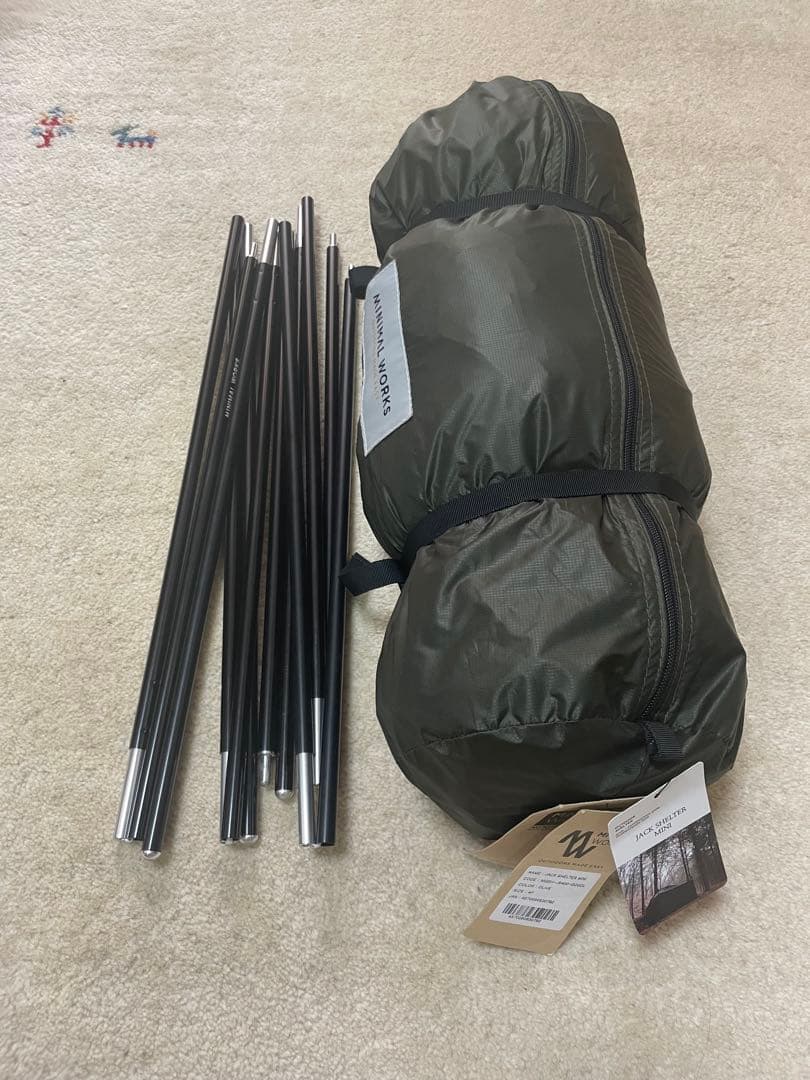 【ほぼ新品】ミニマルワークス ジャックシェルターミニ ポール付き オリーブ