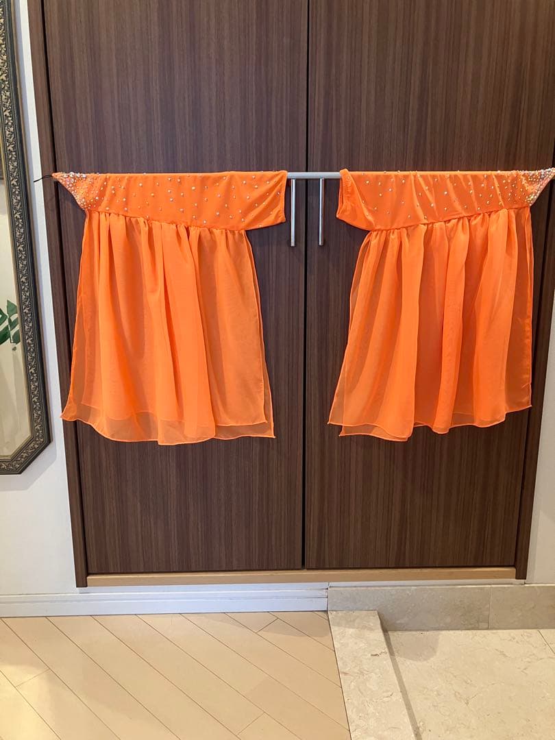 社交ダンスドレス オレンジと黒