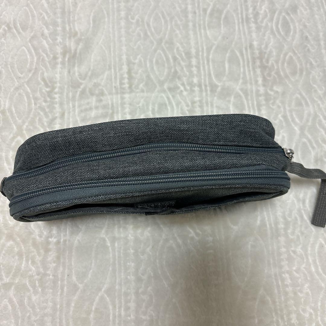 【グレー】ペンケース 文具バッグ 化粧ポーチ 収納ケース 多機能ケース 筆箱